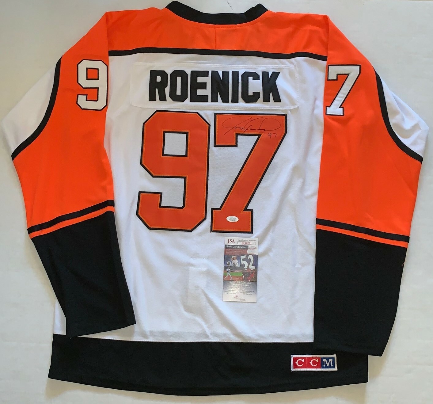Jeremy Roenick signed White Philadelphia Flyers jersey autographed JSA Collectible Memorabilia