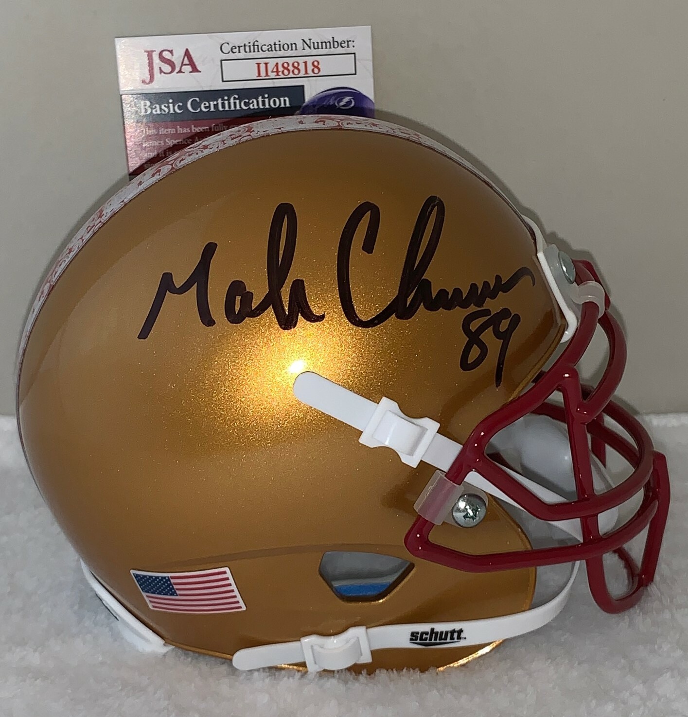 Mark Chmura Packers signed Boston College Eagles mini helmet autographed JSA Collectible Memorabilia