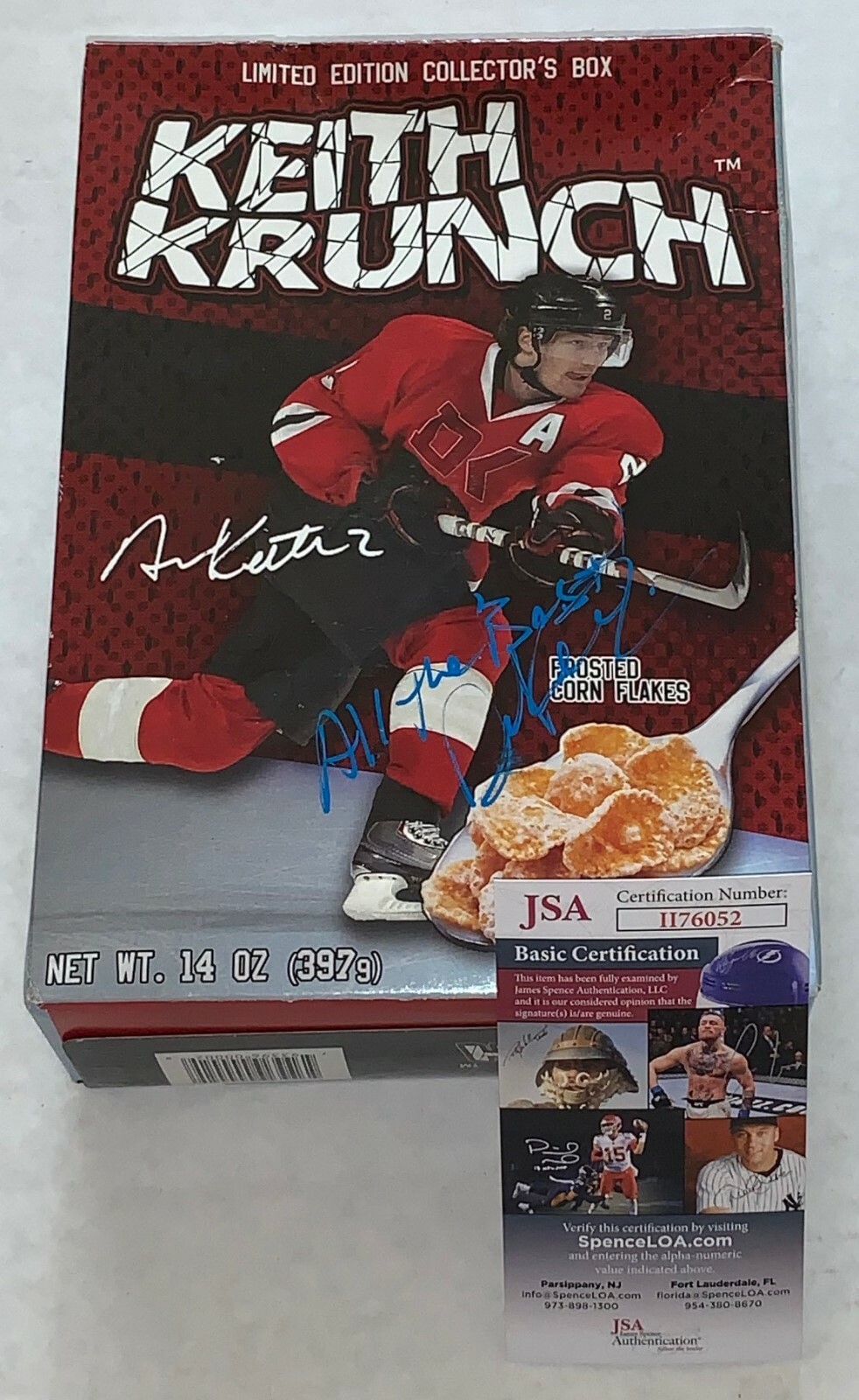 Duncan Keith Chicago Blackhawks signed Keith Krunch Unopened Cereal Box JSA Collectible Memorabilia