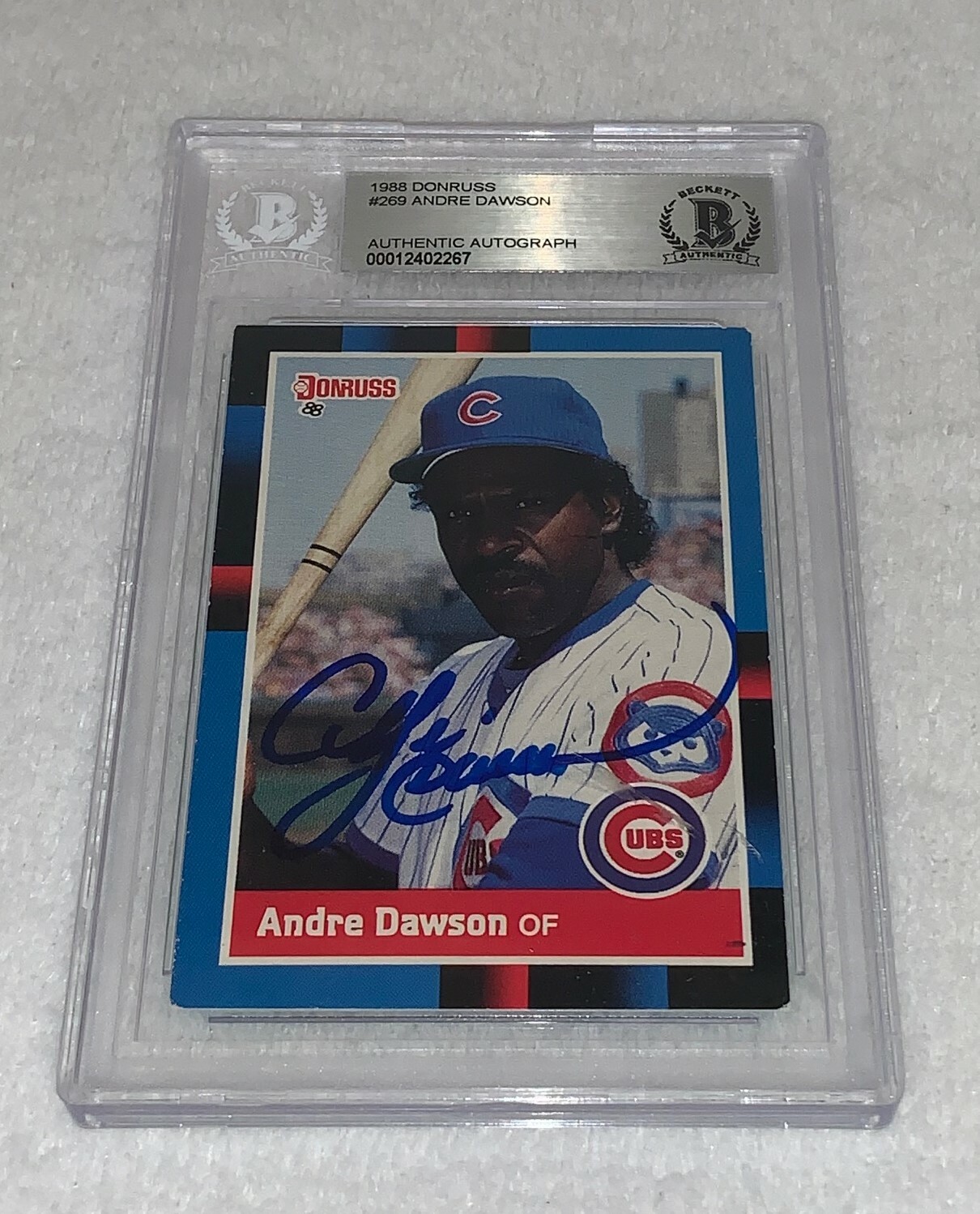 Andre Dawson Chicago Cubs signed 1988 Donruss Card BAS Beckett Collectible Memorabilia