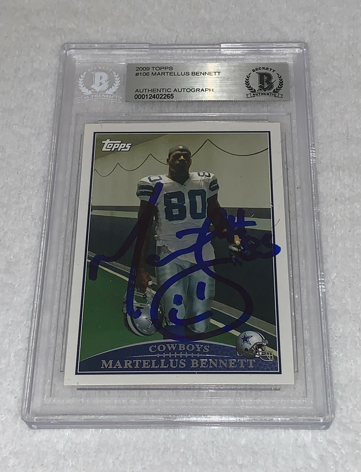 Martellus Bennett Dallas Cowboys signed Topps Card BAS Beckett Collectible Memorabilia