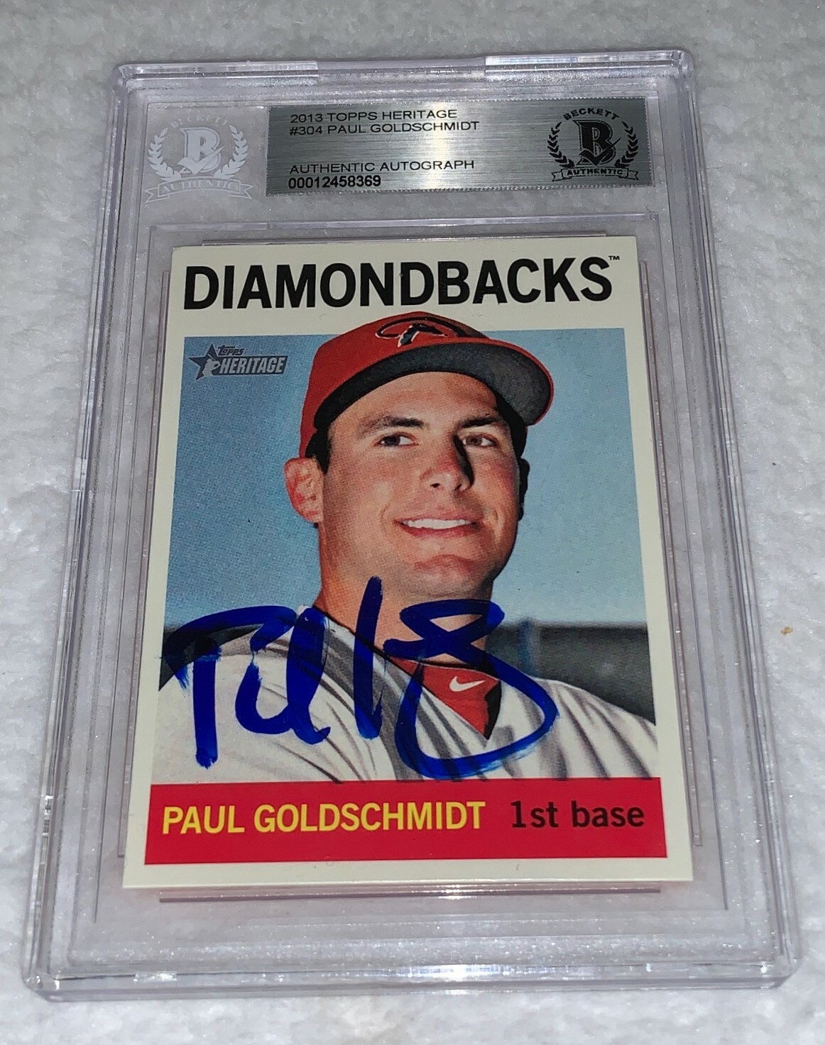 Paul Goldschmidt Diamondbacks signed 2013 Topps Heritage #304 Card BAS Beckett Collectible Memorabilia