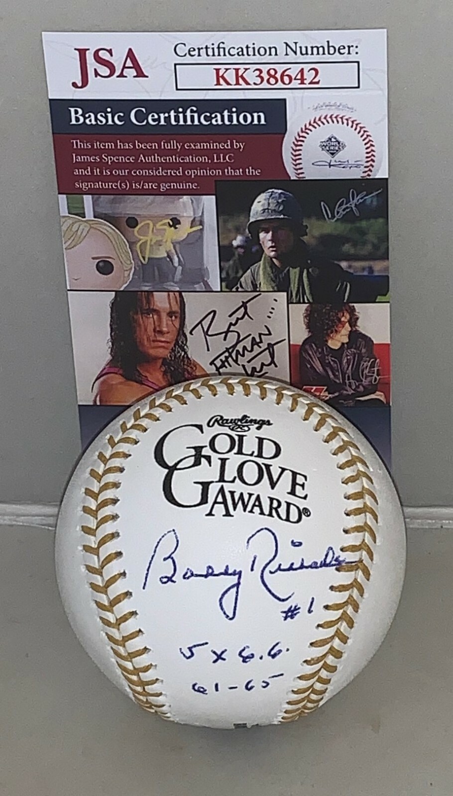 Bobby Richardson New York Yankees signed Gold Glove Baseball Ball W/ Inscr. JSA Collectible Memorabilia
