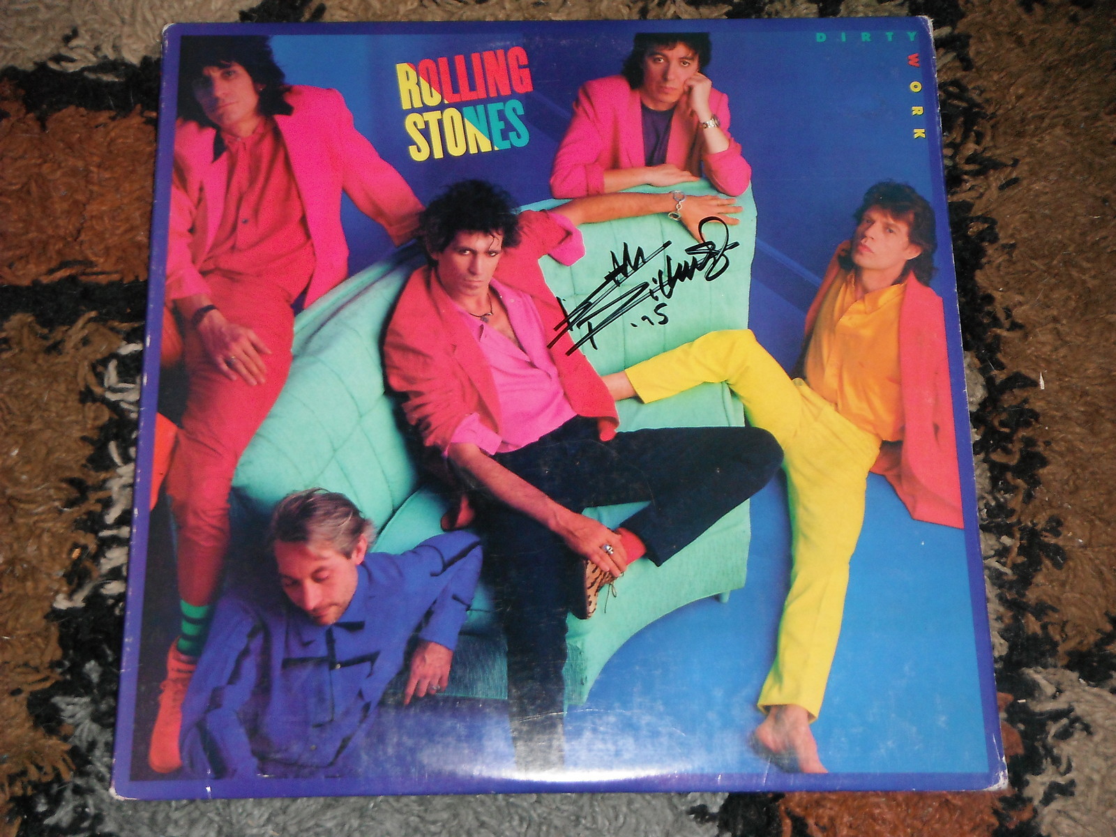 THE ROLLING STONES KEITH RICHARDS SIGNED DIRTY WORK VINYL ALBUM Collectible Memorabilia