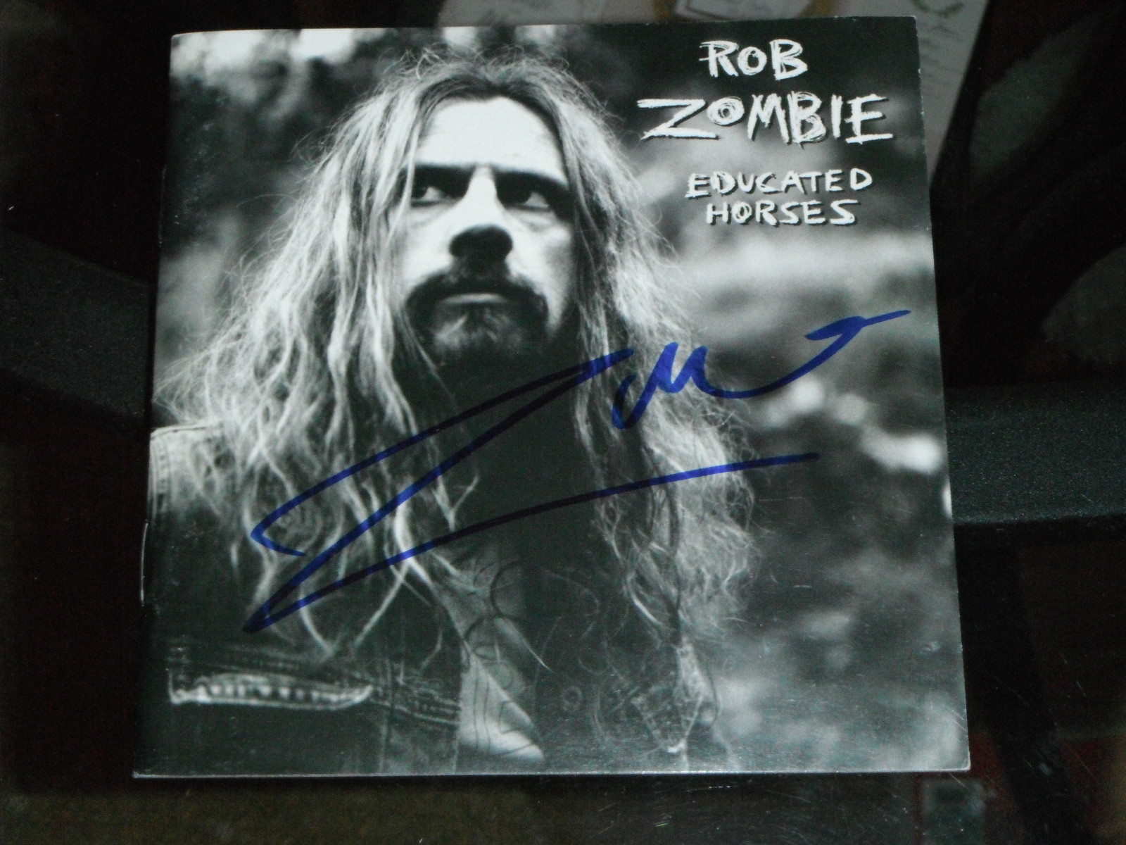 ROB ZOMBIE SIGNED EDUCATED HORSES CD COVER Collectible Memorabilia