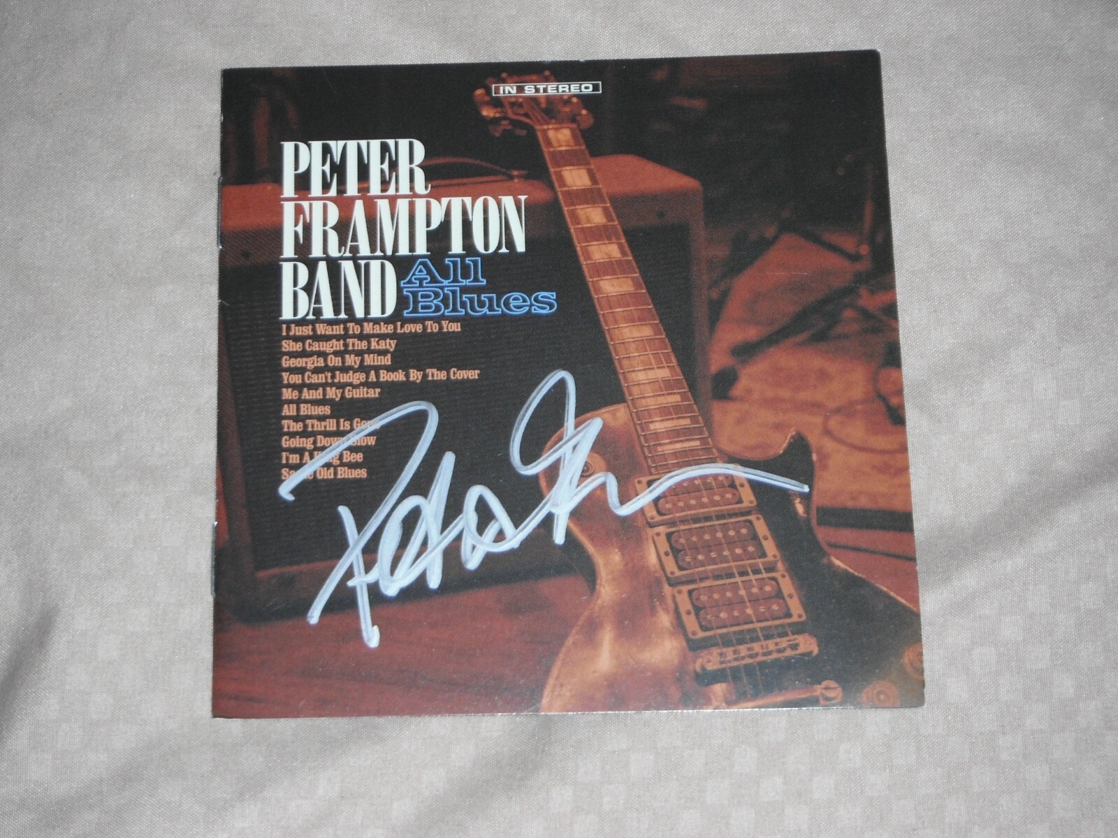PETER FRAMPTON SIGNED ALL BLUES CD COVER Collectible Memorabilia