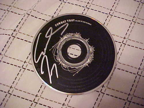 COWBOY TROY SIGNED BLACK IN THE SADDLE CD Collectible Memorabilia