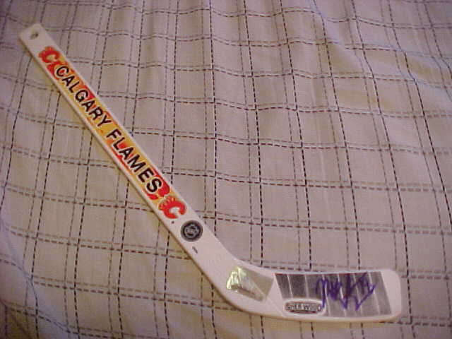 CALGARY FLAMES MATT STAJAN SIGNED SOUVENIR HOCKEY STICK Collectible Memorabilia
