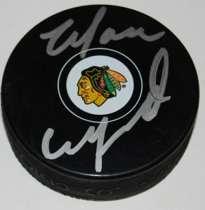 MARC CRAWFORD SIGNED (CHICAGO BLACKHAWKS) NHL AUTOGRAPHED PUCK W/COA  COLLECTIBLE MEMORABILIA