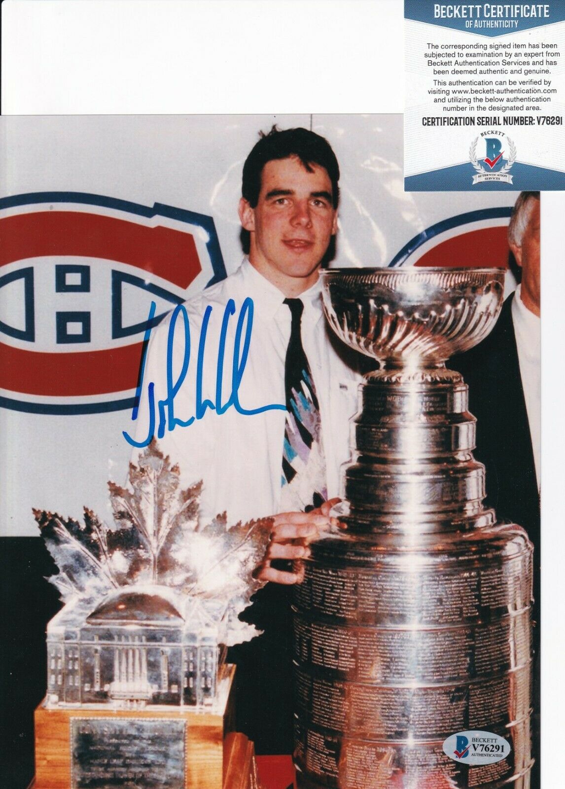JOHN LECLAIR signed (MONTREAL CANADIENS) Hockey 8X10 photo BECKETT BAS