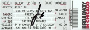 SAMANTHA BARKS SIGNED (PRETTY WOMAN THE MUSICAL) BROADWAY TICKET W/COA  COLLECTIBLE MEMORABILIA