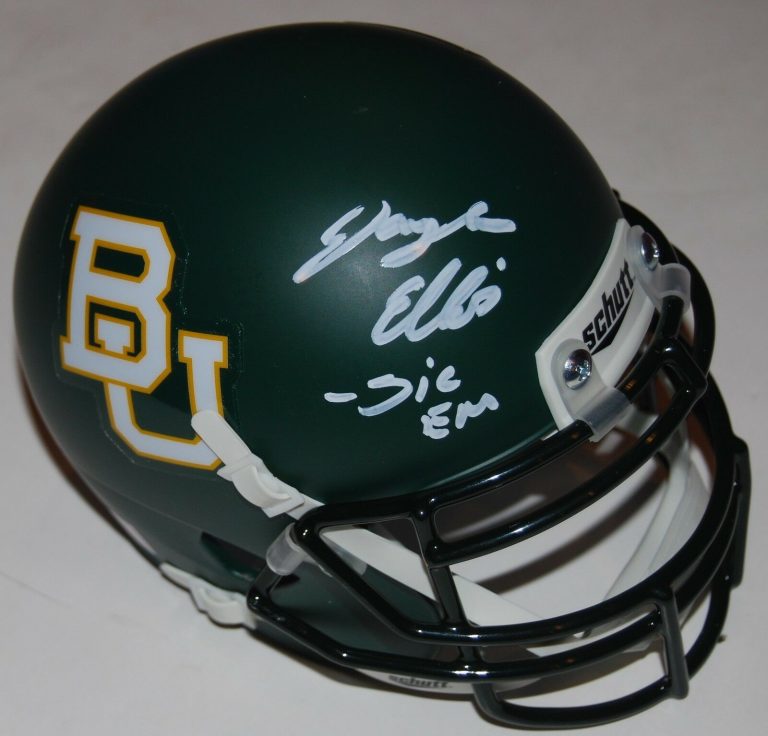 JAYLEN ELLIS SIGNED (BAYLOR BEARS) AUTOGRAPHED MINI FOOTBALL HELMET W/COA #1 C  COLLECTIBLE MEMORABILIA