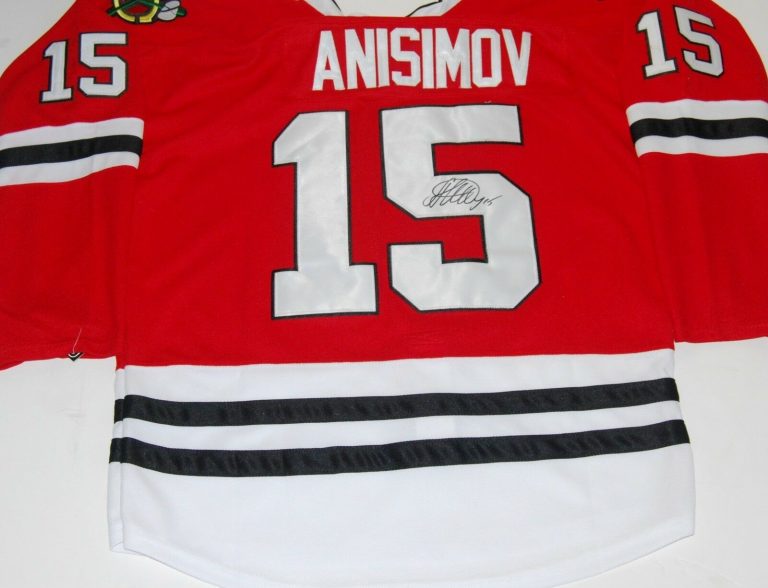 ARTEM ANISIMOV SIGNED (CHICAGO BLACKHAWKS) RED AUTOGRAPHED JERSEY W/COA  COLLECTIBLE MEMORABILIA