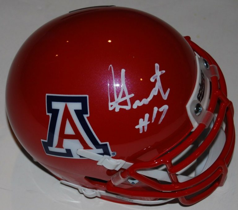 GRANT GUNNELL SIGNED (ARIZONA WILCATS) RED MINI FOOTBALL HELMET W/COA C  COLLECTIBLE MEMORABILIA