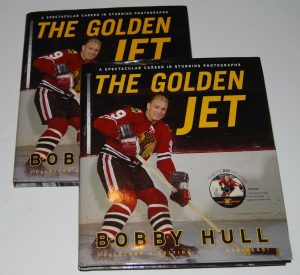 BOBBY HULL SIGNED (THE GOLDEN JET) W/DVD BLACKHAWKS HARDCOVER BOOK W/COA  COLLECTIBLE MEMORABILIA