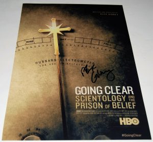 ALEX GIBNEY SIGNED (GOING CLEAR SCIENTOLOGY & PRISON) 12X18 MOVIE POSTER W/COA  COLLECTIBLE MEMORABILIA
