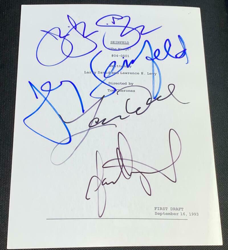 JERRY SEINFELD LARRY DAVID & CAST SIGNED AUTOGRAPH 