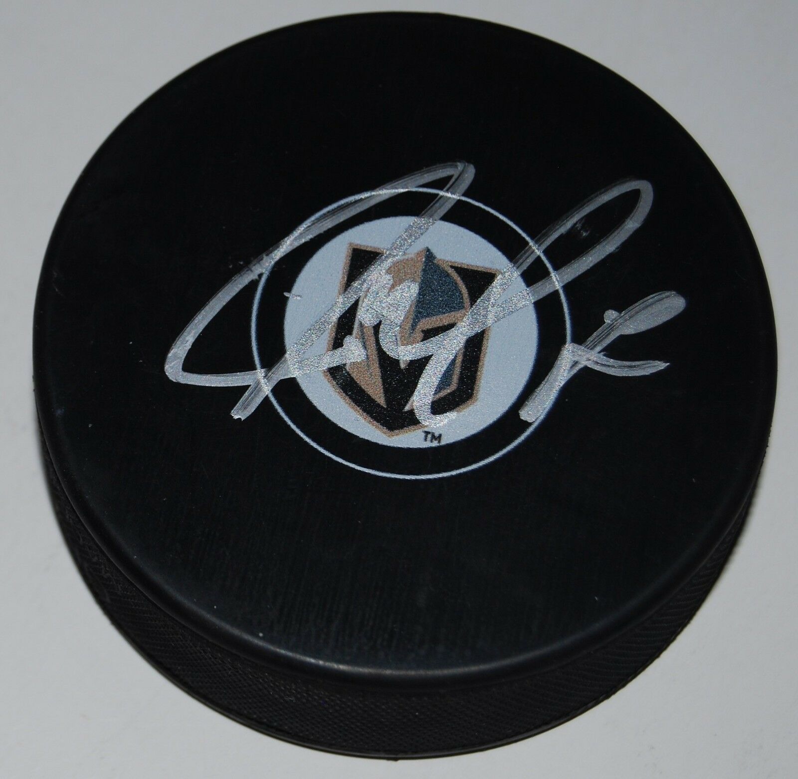 Jason Garrison Signed Las Vegas Golden Knights Souvenir Hockey Puck Wcoa Collectible 