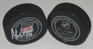 PETR MRAZEK SIGNED (DETROIT RED WINGS) 2017-18 INAUGURAL GAME PUCK W/COA LCA #1  COLLECTIBLE MEMORABILIA