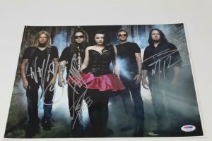 EVANESCENCE BAND SIGNED AUTOGRAPH 11X14 PHOTO – AMY LEE, WILL, TROY, TERRY – PSA  COLLECTIBLE MEMORABILIA