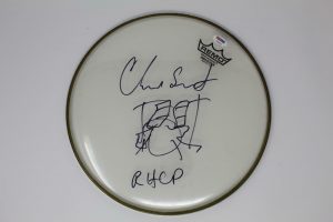 CHAD SMITH SIGNED AUTOGRAPH DRUMHEAD W/ SKETCH – RHCP RED HOT CHILI PEPPERS PSA  COLLECTIBLE MEMORABILIA