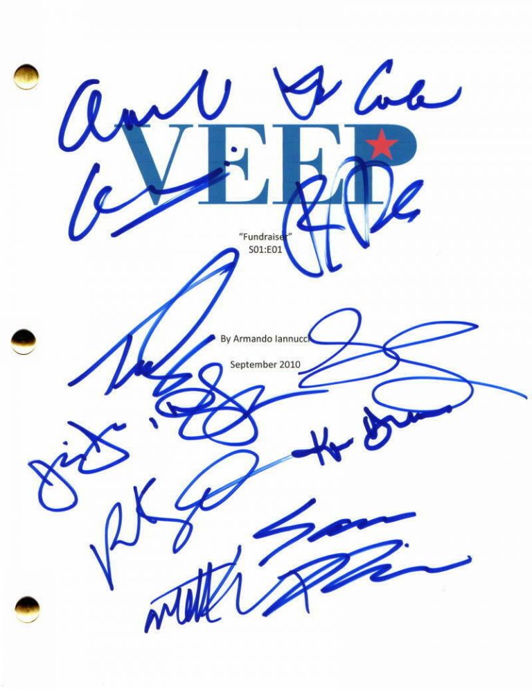 VEEP FULL CAST (10) SIGNED AUTOGRAPH FULL SCRIPT – JULIA LOUIS-DREYFUS TONY HALE  COLLECTIBLE MEMORABILIA