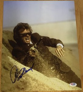 CLINT EASTWOOD SIGNED AUTOGRAPH DIRTY HARRY ACTION 11X14 PHOTO PSA/DNA V04598  COLLECTIBLE MEMORABILIA