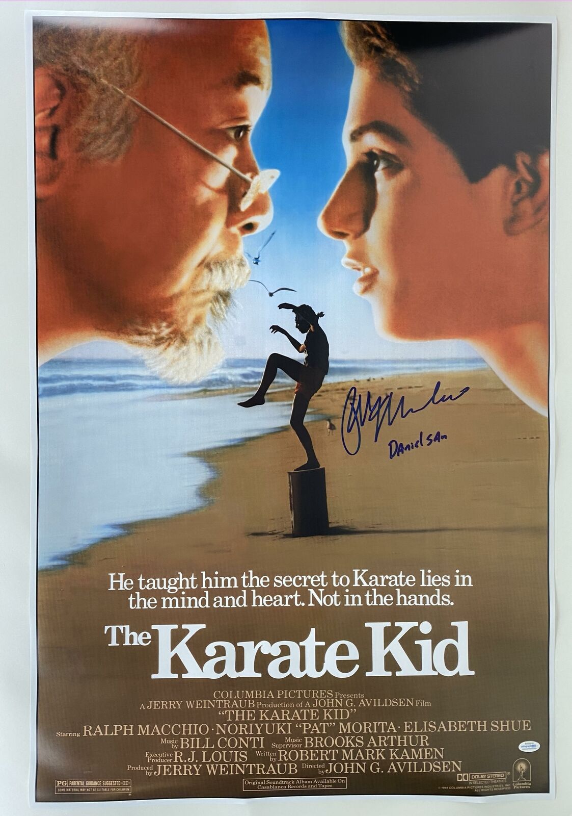 Karate Kid Ralph Macchio Autographed Signed Full Sized 24x36 Movie Poster ACOA Collectible