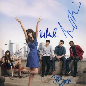 ZOOEY DESCHANEL, JAKE JOHNSON +3 CAST SIGNED AUTOGRAPH - NEW GIRL 11x14 PHOTO COLLECTIBLE MEMORABILIA