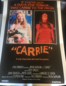 SISSY SPACEK SIGNED AUTOGRAPH “CARRIE” RARE FULL SIZE 27×40 MOVIE POSTER COA  COLLECTIBLE MEMORABILIA