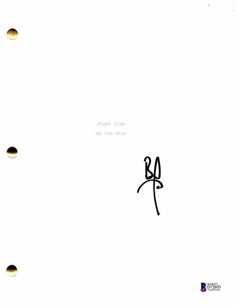 BRAD PITT SIGNED AUTOGRAPH FIGHT CLUB MOVIE SCRIPT EDWARD NORTON, SEVEN COLLECTIBLE