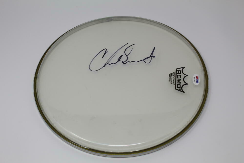 CHAD SMITH SIGNED AUTOGRAPH DRUMHEAD – RED HOT CHILI PEPPERS CALIFORNICATION PSA  COLLECTIBLE MEMORABILIA