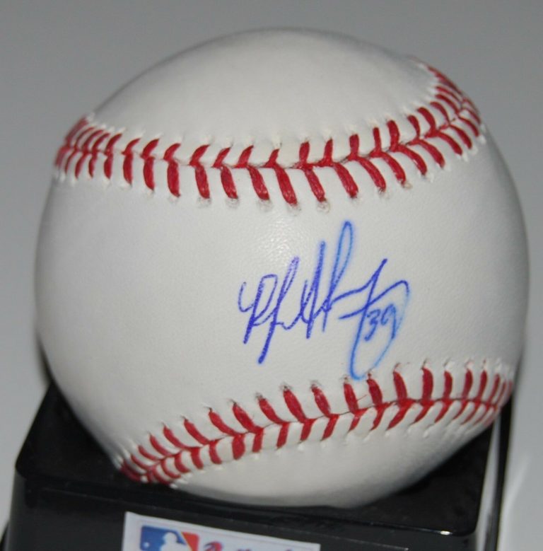 R.J. ALVAREZ SIGNED (TEXAS RANGERS) OFFICIAL MAJOR LEAGUE BASEBALL W/COA  COLLECTIBLE MEMORABILIA