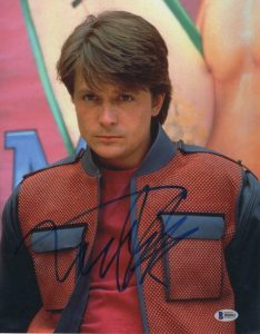 MICHAEL J FOX SIGNED AUTOGRAPH 11×14 PHOTO – MARTY BACK TO THE FUTURE N BECKETT  COLLECTIBLE MEMORABILIA