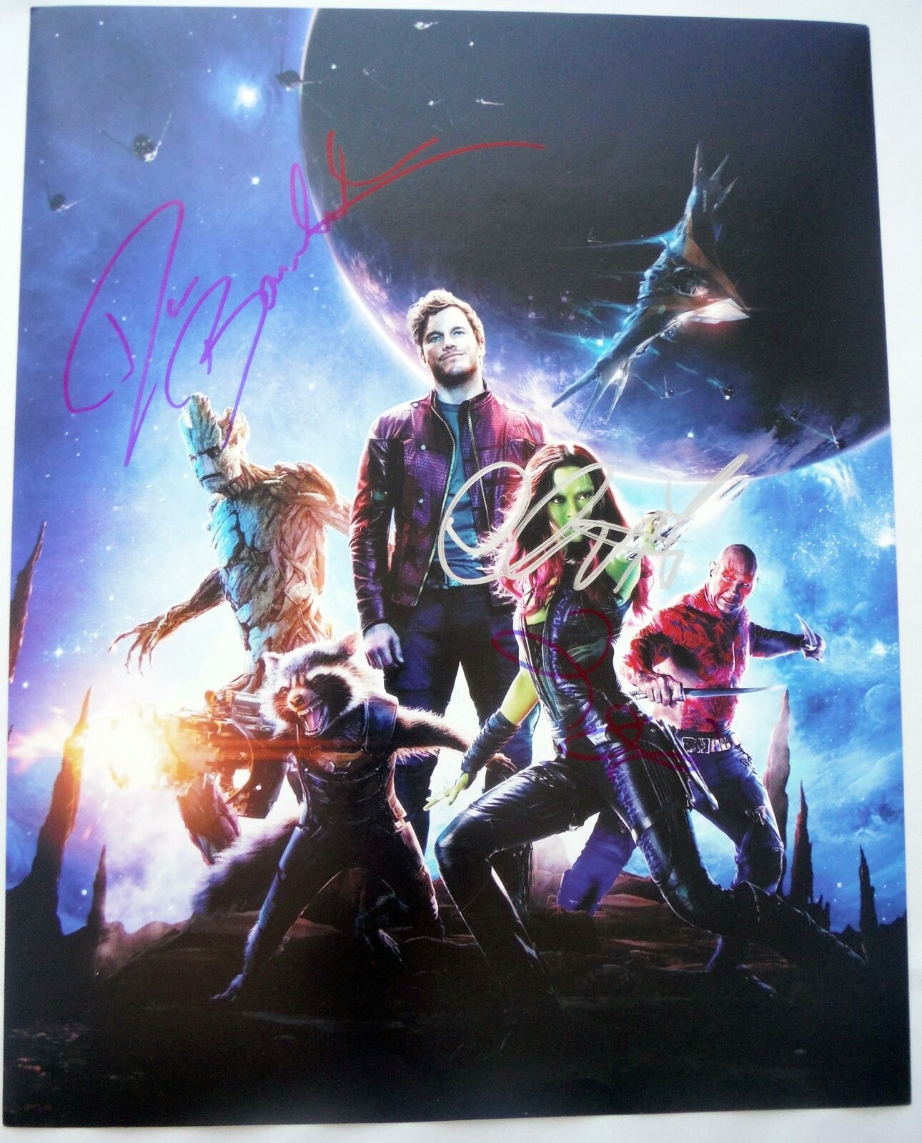 “GUARDIANS OF THE GALAXY” AUTOGRAPHS SIGNED 11×14 PHOTO ACOA  COLLECTIBLE MEMORABILIA