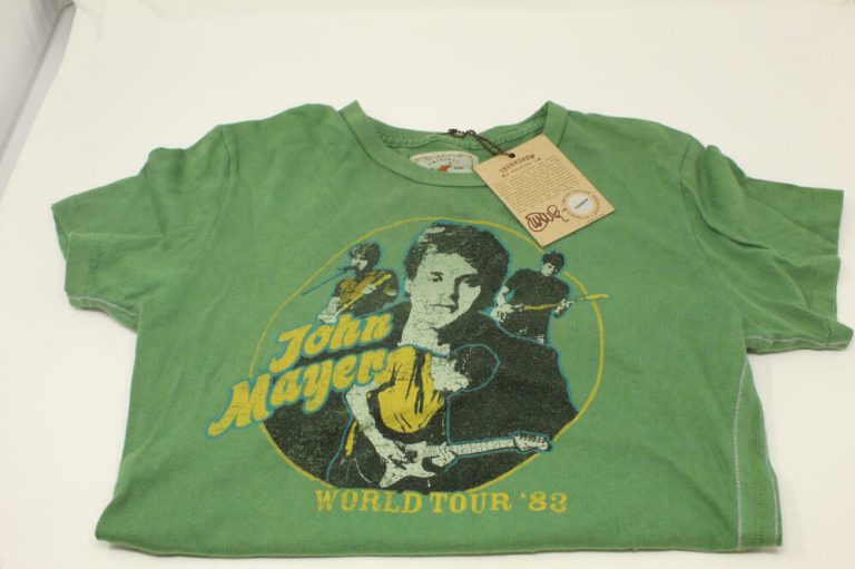 JOHN MAYER SIGNED AUTOGRAPH LE WORLD TOUR ’83 TRUNK SHOW T-SHIRT, SHIRT – RARE!!  COLLECTIBLE MEMORABILIA