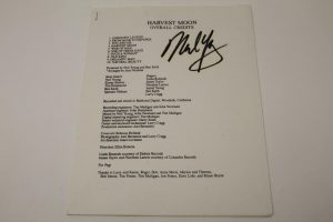 NEIL YOUNG SIGNED AUTOGRAPH HARVEST MOON CREDITS BUFFALO SPRINGFIELD CRAZY HORSE  COLLECTIBLE MEMORABILIA