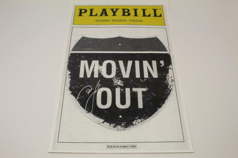 BILLY JOEL SIGNED AUTOGRAPH “MOVING OUT” ORIGINAL BROADWAY PLAYBILL – VERY RARE  COLLECTIBLE MEMORABILIA