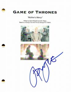 JONATHAN PRYCE SIGNED AUTOGRAPH – GAME OF THRONES MOTHER’S MERCY EPISODE SCRIPT  COLLECTIBLE MEMORABILIA