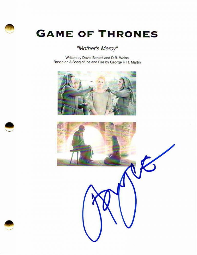 JONATHAN PRYCE SIGNED AUTOGRAPH – GAME OF THRONES MOTHER’S MERCY EPISODE SCRIPT  COLLECTIBLE MEMORABILIA