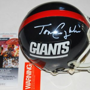 TOM COUGHLIN signed (NEW YORK GIANTS) Throwback mini football helmet JSA COA Collectible Memorabilia