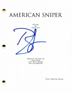 BRADLEY COOPER SIGNED AUTOGRAPH – AMERICAN SNIPER MOVIE SCRIPT – CLINT EASTWOOD  COLLECTIBLE MEMORABILIA