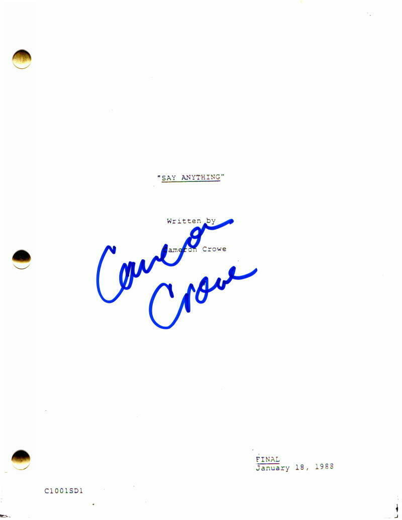 CAMERON CROWE SIGNED AUTOGRAPH - SAY ANYTHING... MOVIE SCRIPT - JOHN ...