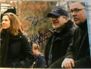 STEVEN SPIELBERG & KATHLEEN KENNEDY & KAMINSKI SIGNED AUTOGRAPH ON SET PHOTO COA  COLLECTIBLE MEMORABILIA