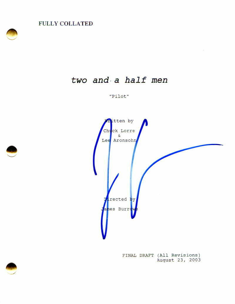 Jon Cryer Signed Autograph Two And A Half Men Pilot Script Charlie Sheen Collectible 