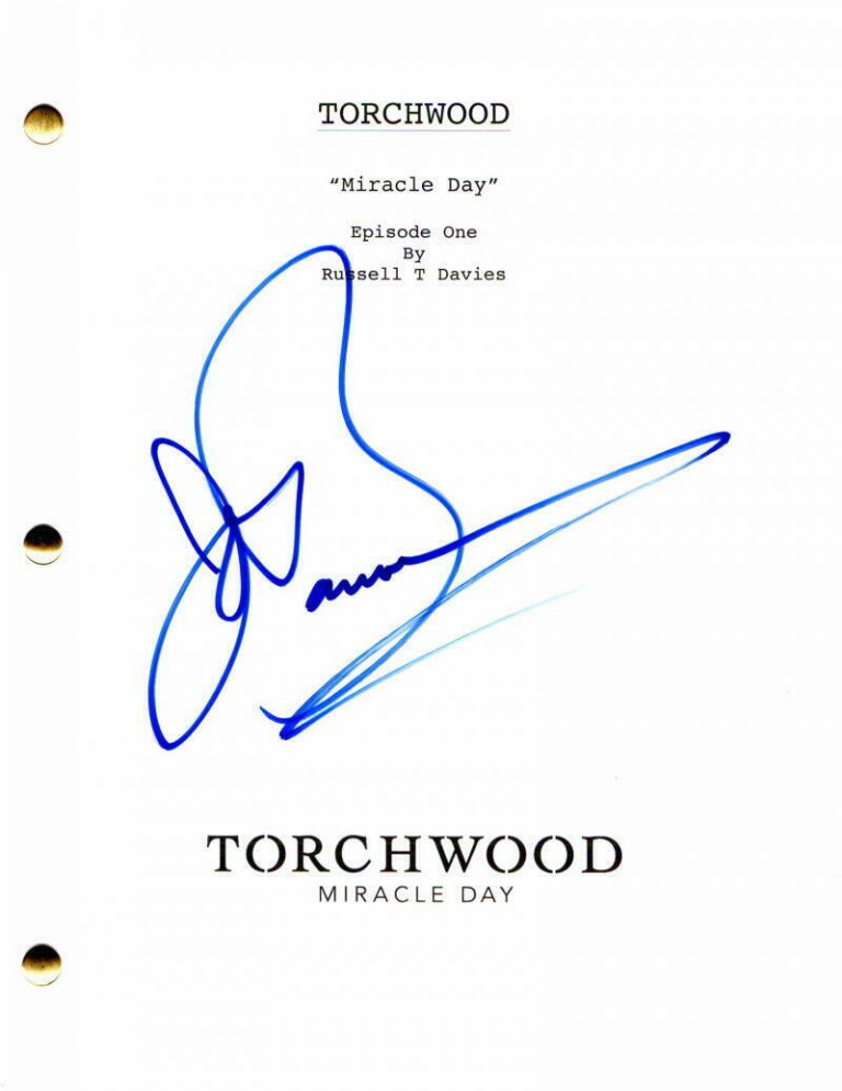 JOHN BARROWMAN SIGNED AUTOGRAPH -TORCHWOOD MIRACLE DAY EPISODE SCRIPT DOCTOR WHO  COLLECTIBLE MEMORABILIA