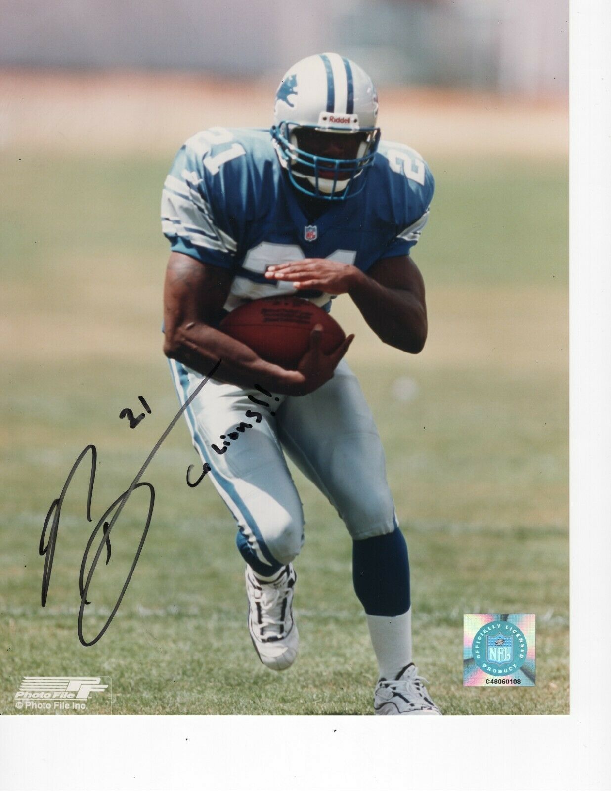 DETROIT LIONS RUBEN DROUGHNS SIGNED 8X10 RUNNING BACK Collectible ...