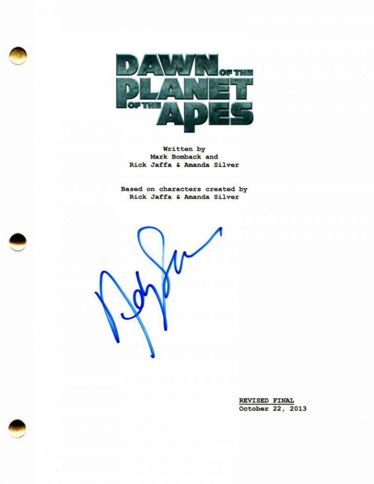 ANDY SERKIS SIGNED AUTOGRAPH – DAWN OF THE PLANET OF THE APES FULL MOVIE SCRIPT  COLLECTIBLE MEMORABILIA