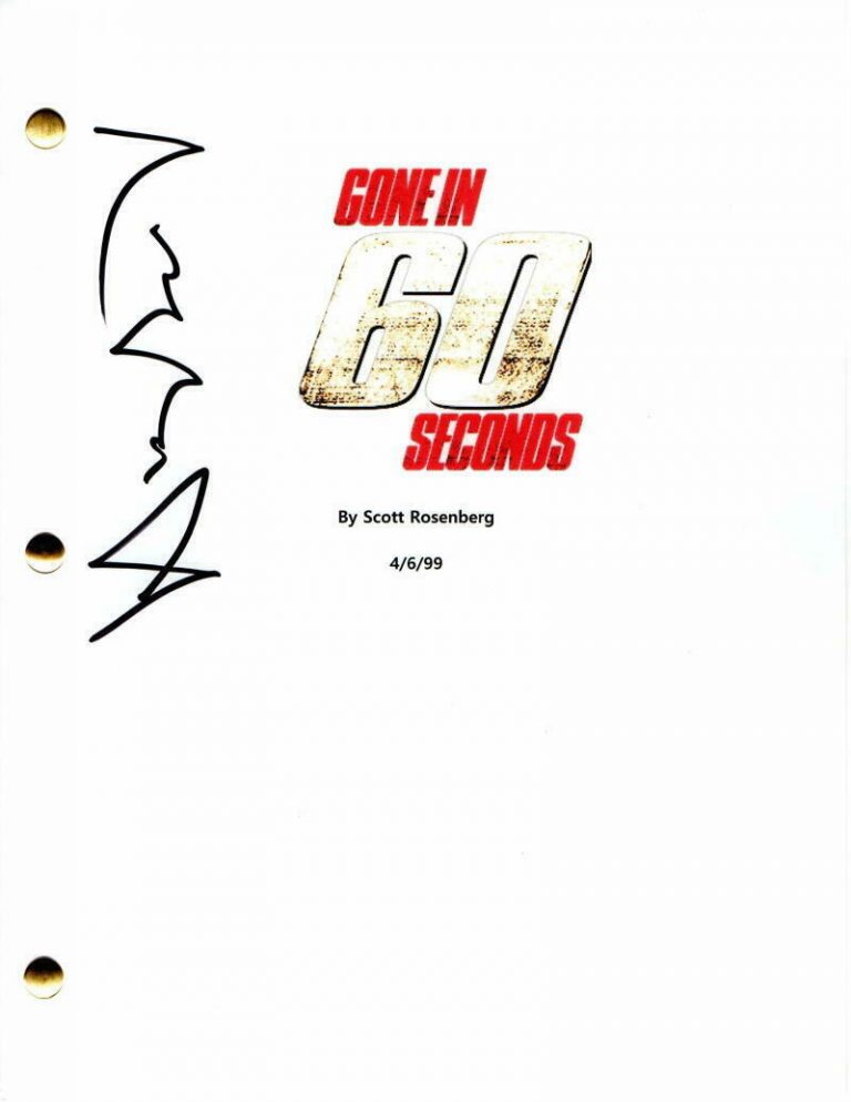 ANGELINA JOLIE SIGNED AUTOGRAPH – GONE IN 60 SECONDS MOVIE SCRIPT – TOMB RAIDER  COLLECTIBLE MEMORABILIA