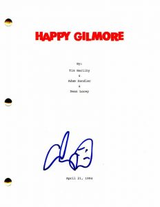 ADAM SANDLER SIGNED AUTOGRAPH – HAPPY GILMORE FULL MOVIE SCRIPT – CARL WEATHERS  COLLECTIBLE MEMORABILIA